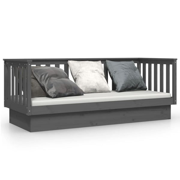 Tagesbett Grau 75x190 cm Kiefer Massivholz