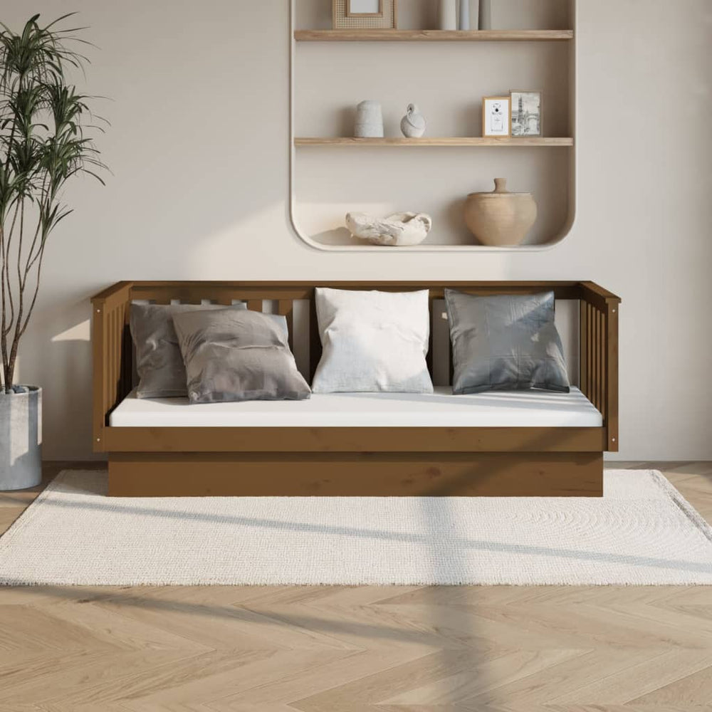 vidaXL Lit de jour Marron miel 75x190 cm Bois de pin massif