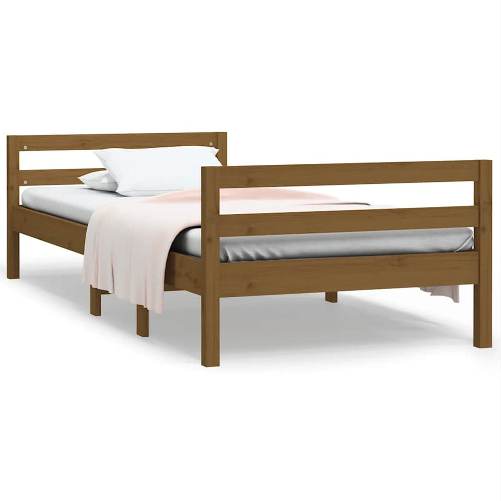 vidaXL Lit en bois massif Marron miel 75x190 cm Pin