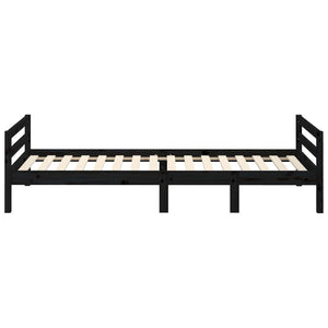 Massivholzbett Schwarz 75x190 cm