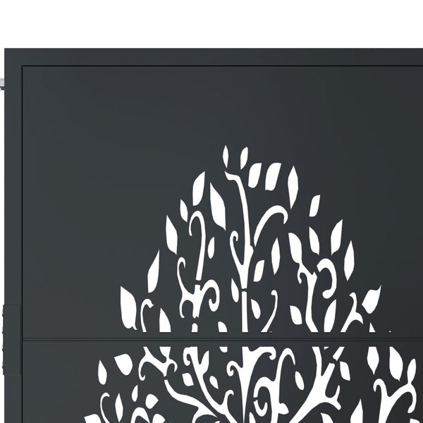 vidaXL Portail de jardin anthracite 100x75 cm acier motif arbre