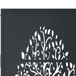 Gartentor Anthrazit 100x100 cm Stahl Baum-Design