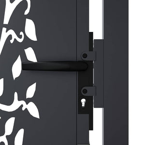 Gartentor Anthrazit 100x100 cm Stahl Baum-Design