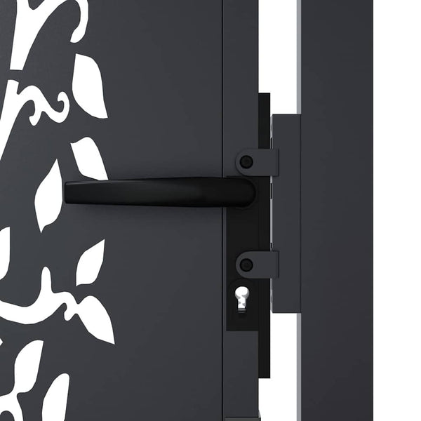 Gartentor Anthrazit 100x100 cm Stahl Baum-Design