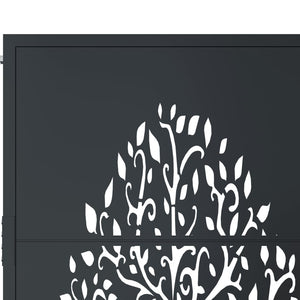 Gartentor Anthrazit 100x125 cm Stahl Baum-Design