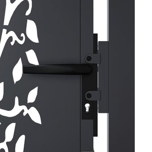 Gartentor Anthrazit 100x125 cm Stahl Baum-Design