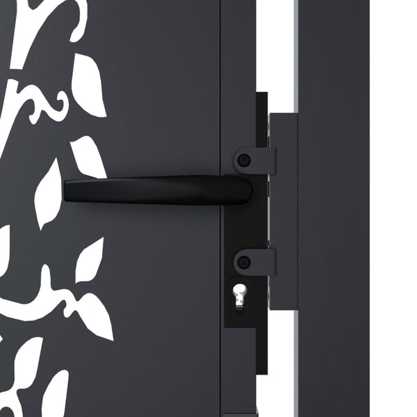 Gartentor Anthrazit 100x125 cm Stahl Baum-Design
