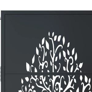 vidaXL Portail de jardin anthracite 100x150 cm acier motif arbre