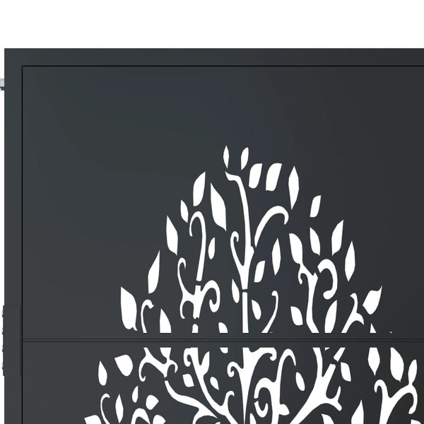 vidaXL Portail de jardin anthracite 100x150 cm acier motif arbre