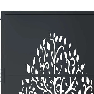 Gartentor Anthrazit 100x175 cm Stahl Baum-Design