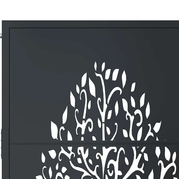 Gartentor Anthrazit 100x175 cm Stahl Baum-Design