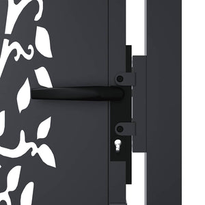 Gartentor Anthrazit 100x175 cm Stahl Baum-Design