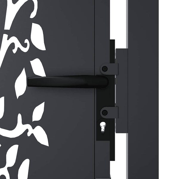 Gartentor Anthrazit 100x175 cm Stahl Baum-Design