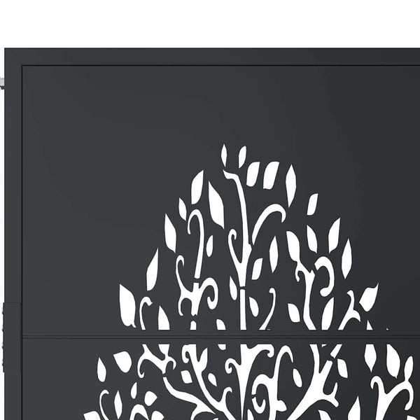 vidaXL Portail de jardin anthracite 100x200 cm acier motif arbre