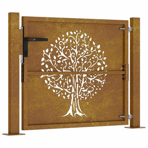 Gartentor 100x75 cm Cortenstahl Baumdesign