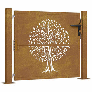 Gartentor 100x100 cm Cortenstahl Baumdesign