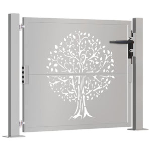 Gartentor 100x100 cm Cortenstahl Baumdesign