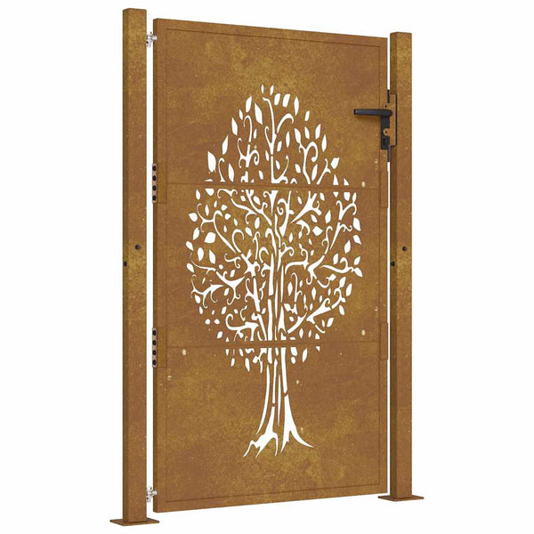Gartentor 100x125 cm Cortenstahl Baumdesign