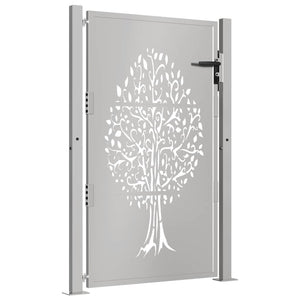 Gartentor 100x125 cm Cortenstahl Baumdesign