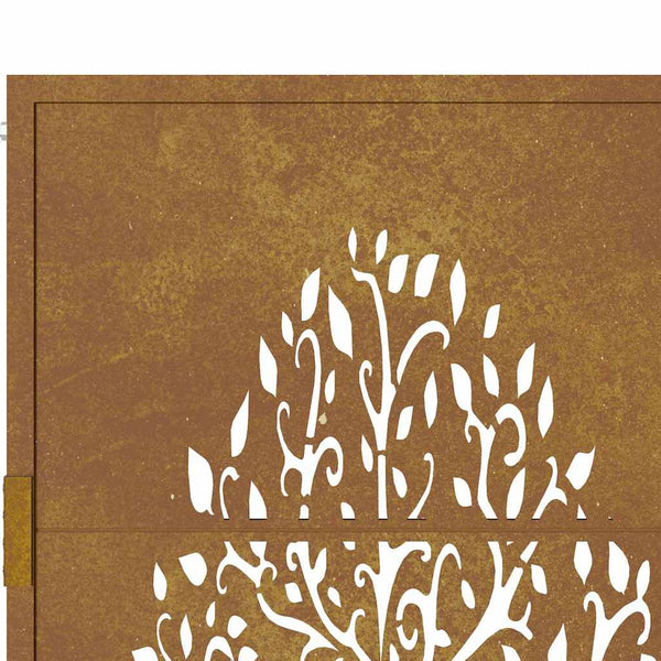 Gartentor 100x125 cm Cortenstahl Baumdesign