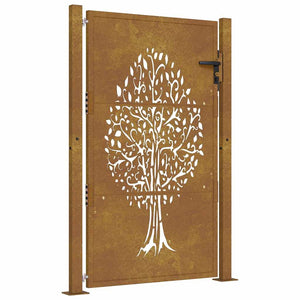 Gartentor 100x150 cm Cortenstahl Baumdesign