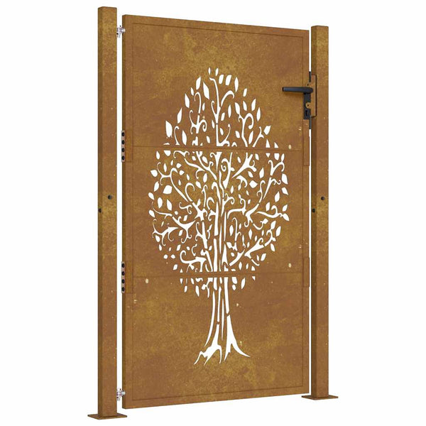 Gartentor 100x150 cm Cortenstahl Baumdesign