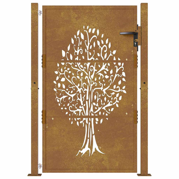 Gartentor 100x150 cm Cortenstahl Baumdesign