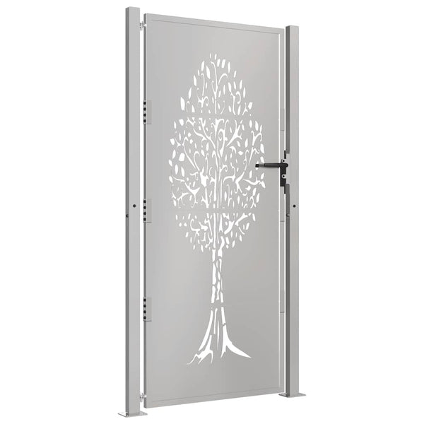 Gartentor 100x200 cm Cortenstahl Baumdesign