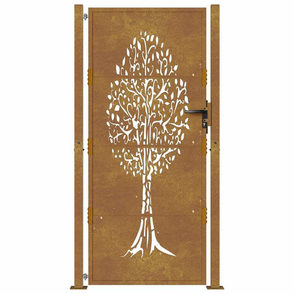 Gartentor 100x200 cm Cortenstahl Baumdesign