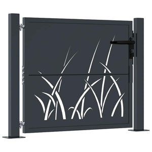 Gartentor Anthrazit 100x100 cm Stahl Gras-Design
