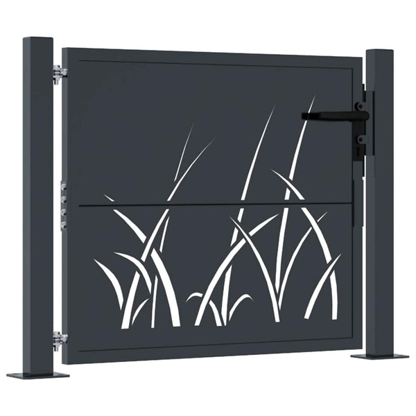 Gartentor Anthrazit 100x100 cm Stahl Gras-Design