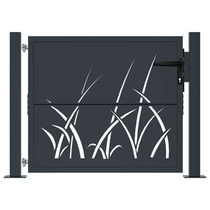Gartentor Anthrazit 100x100 cm Stahl Gras-Design