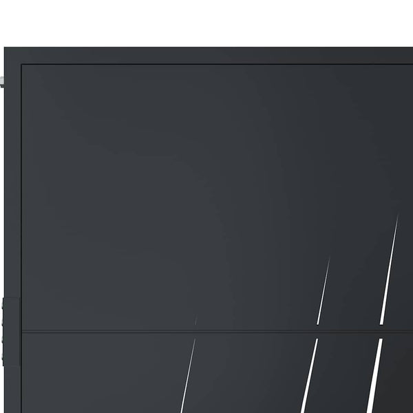 Gartentor Anthrazit 100x125 cm Stahl Gras-Design