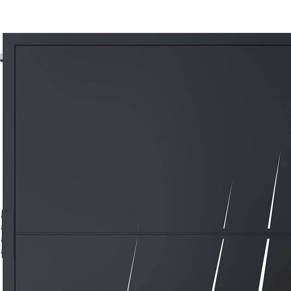 Gartentor Anthrazit 100x175 cm Stahl Gras-Design