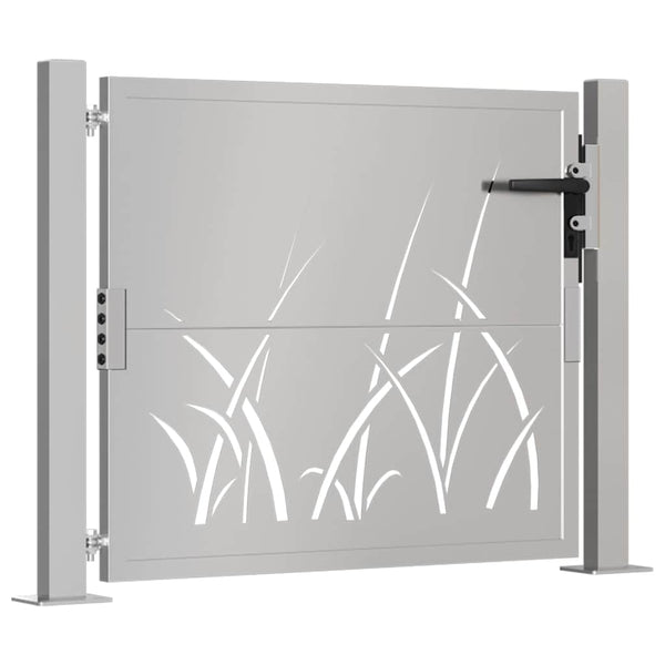 Gartentor 100x100 cm Cortenstahl Gras-Design
