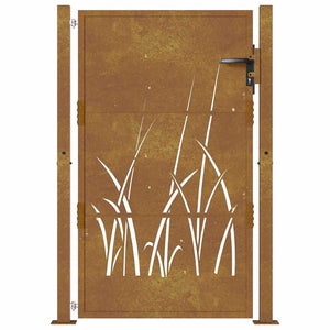 Gartentor 100x125 cm Cortenstahl Gras-Design