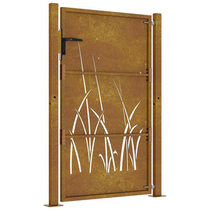 Gartentor 100x125 cm Cortenstahl Gras-Design