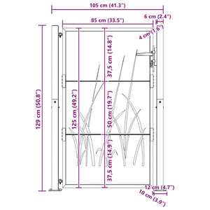 Gartentor 100x125 cm Cortenstahl Gras-Design