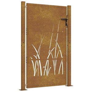 Gartentor 100x150 cm Cortenstahl Gras-Design