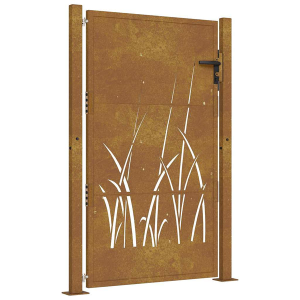 Gartentor 100x150 cm Cortenstahl Gras-Design