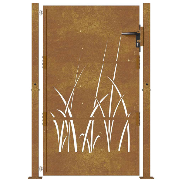 Gartentor 100x150 cm Cortenstahl Gras-Design