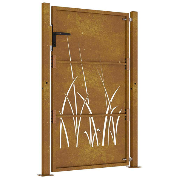 Gartentor 100x150 cm Cortenstahl Gras-Design