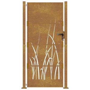 Gartentor 100x175 cm Cortenstahl Gras-Design