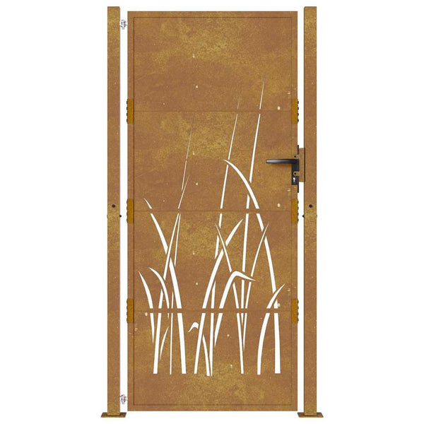 Gartentor 100x175 cm Cortenstahl Gras-Design