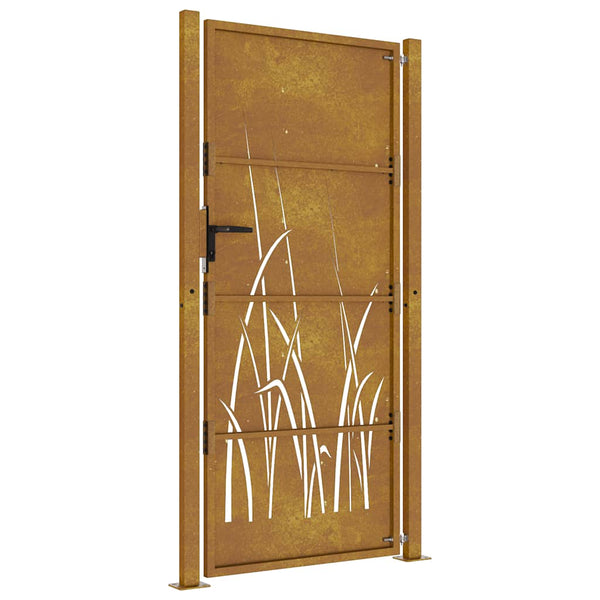 Gartentor 100x200 cm Cortenstahl Gras-Design