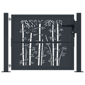 Gartentor Anthrazit 100x100 cm Stahl Bambus-Design