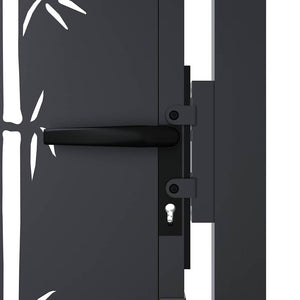 Gartentor Anthrazit 100x100 cm Stahl Bambus-Design