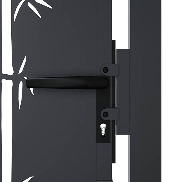 Gartentor Anthrazit 100x100 cm Stahl Bambus-Design