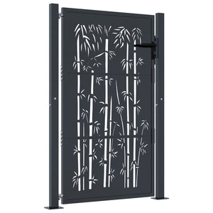 Gartentor Anthrazit 100x125 cm Stahl Bambus-Design
