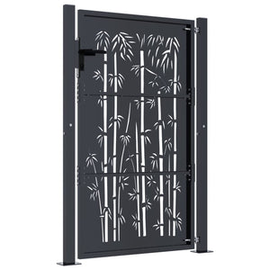 Gartentor Anthrazit 100x125 cm Stahl Bambus-Design